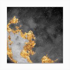 100 Nebulas in Space with Stars Abstract in Black and Gold n.040 Canvas Print