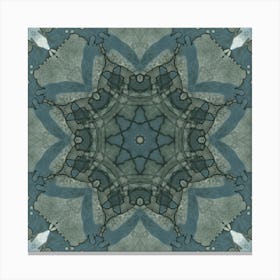 Blue Symmetrical Abstract Pattern Canvas Print