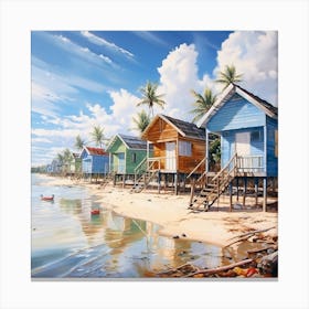 Beach Huts Canvas Print