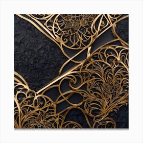 Gold And Black Canvas Print