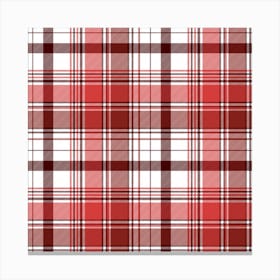 Red Abstract Check Textile Seamless Pattern Canvas Print
