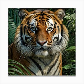 Default Majestic Tiger In The Jungle With Intense Eyes Canvas Print