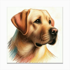 Labrador Retriever painting with crayons Canvas Print