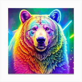 Rainbow Bear psychedelic Canvas Print
