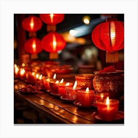 Lanterns Red Fireworks Dragon Festival Reunion Prosperity Joy Luck Fortune Blessings Fami (7) Canvas Print