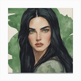 Green lady Canvas Print