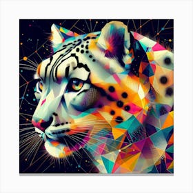 Geometric Art Snow Leopard Canvas Print