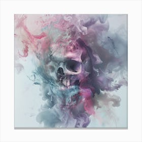 Skull In Smoke Canvas Print