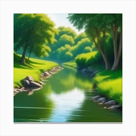 River Landscape 3 Canvas Print