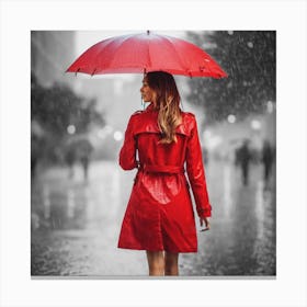 Red Raincoat Canvas Print