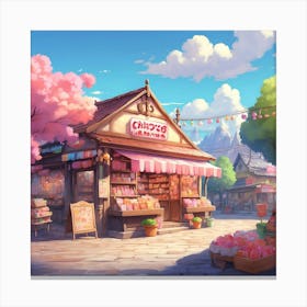 Cherry Blossom Shop Canvas Print