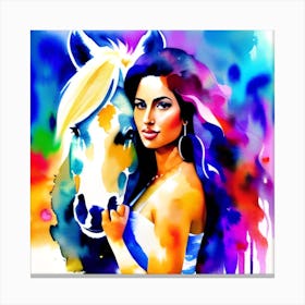 Katie & Horse Canvas Print