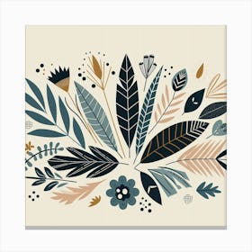 Scandinavian style, Jungle Bouquet 3 Canvas Print