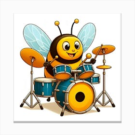 A Buzzing Bee With A Drum Kit That’S Also A Beehive 3 Canvas Print