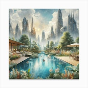 Futuristic Cityscape 4 Canvas Print