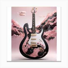 Rhapsody in Pink and Black Guitar Wall Art Collection 1 Canvas Print