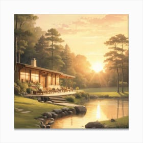 Sunset At The Cabin Canvas Print