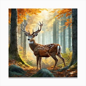 Deer In The Forest 183 Canvas Print
