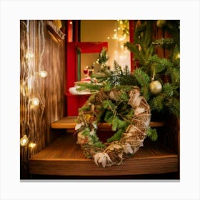 Firefly Extreme, Closeup, Shelf, Door, Christmas, Wreaths, Tree, Decoration, Holiday, Festive, Atmos (1) Canvas Print