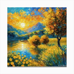 Sunset By The Lakefuuh Canvas Print