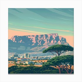 A Table Mountain In Cape Town Lofi Illustration 1720033597 1 Canvas Print