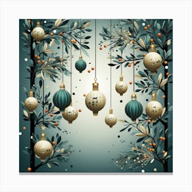 Christmas Tree With Ornaments Canvas Print