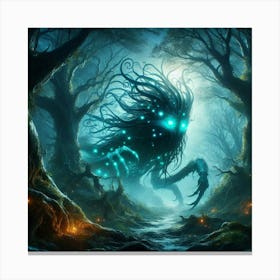 Dark Forest Monster Canvas Print