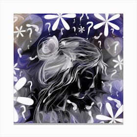 Woman With Question Marks Canvas Print