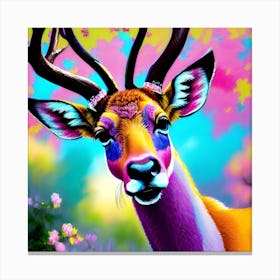 Deer Painting Pastels Canvas Print