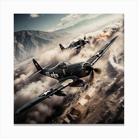 Two Planes Flying In The Sky Canvas Print
