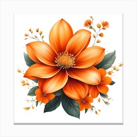 Orange Flowers V.3  Canvas Print