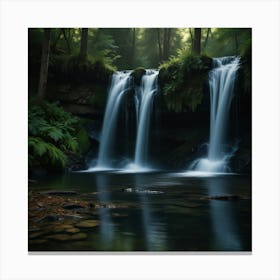 Waterfall In The Forest 25 Canvas Print