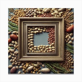 Frame Created From Legumes On Edges And Nothing In Middle Haze Ultra Detailed Film Photography L (7) Canvas Print