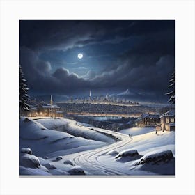 Cityscape At Night Canvas Print