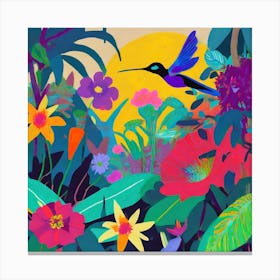Hummingbird In The Jungle Canvas Print