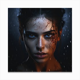 Girl In The Rain 2 Canvas Print