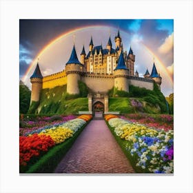 Rainbow castle land Canvas Print
