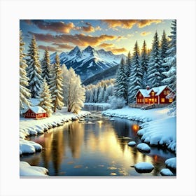 Winter In The Mountains Canvas Print