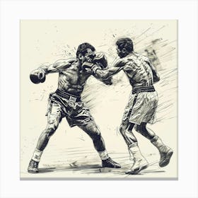 Boxers In Action Canvas Print