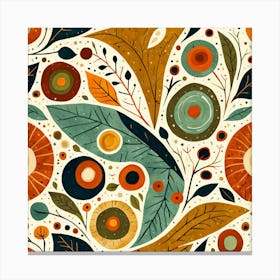 Floral Pattern, Floral Pattern, Abstract Piece With Organic Shapes And Earthy Colors art print Canvas Print