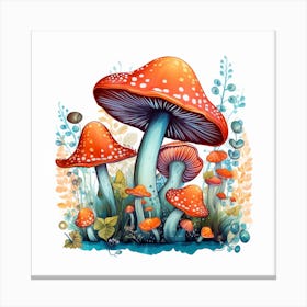 Mushrooms In The Forest 47 Canvas Print