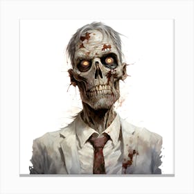 Zombie In A Suit Canvas Print