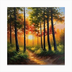 Sunset In The Woods 20 Canvas Print