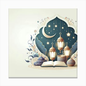 Muslim Holiday Greeting Card Canvas Print