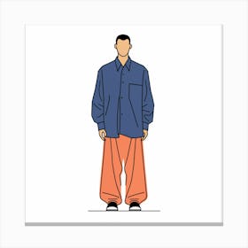 Man In Orange Pants Canvas Print