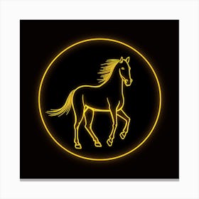 Neon Illustration of a Horse Canvas Print