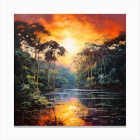 Sunset In The Jungle 3 Canvas Print