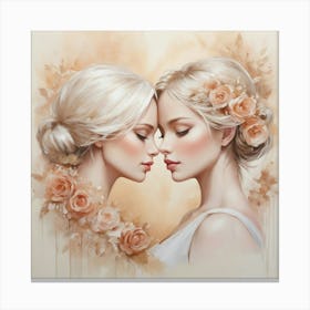 Two Sisters Painting Canvas Print