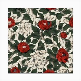 Kawai Flower Pattern Christmas Theme 1 Canvas Print