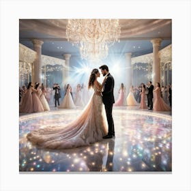 An Ultra Realistic 3d Rendering Of An Opulent Wedding Celebration Lavish Victorian Golden Decorated (4) Canvas Print